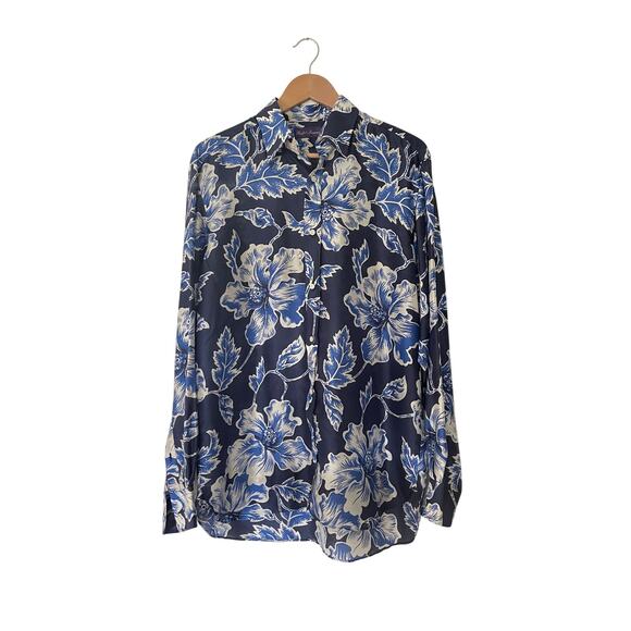 Ralph Lauren Purple Label Silk Floral Print Button Down - Picture 1 of 4